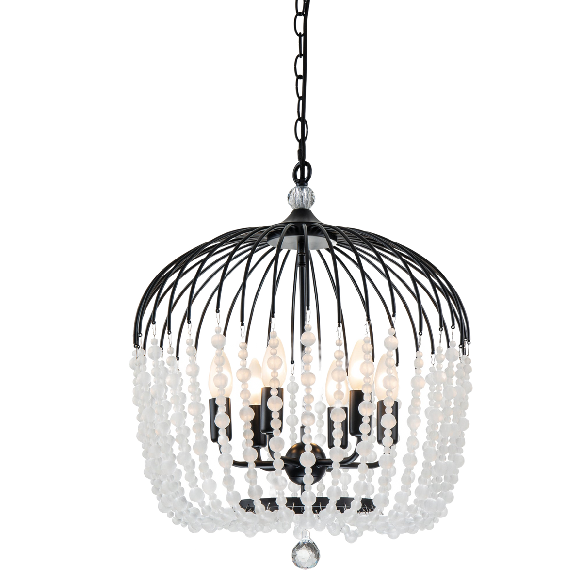 MDA Evelyn crystal bead chandelier, side view