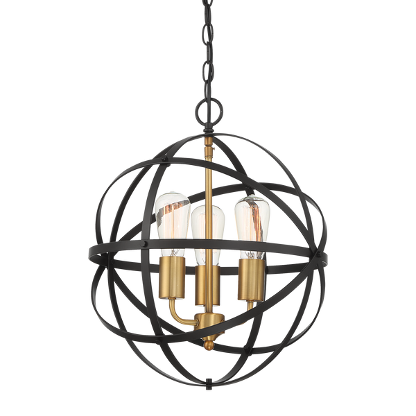 MDA Apollo armillary chandelier, 3 light
