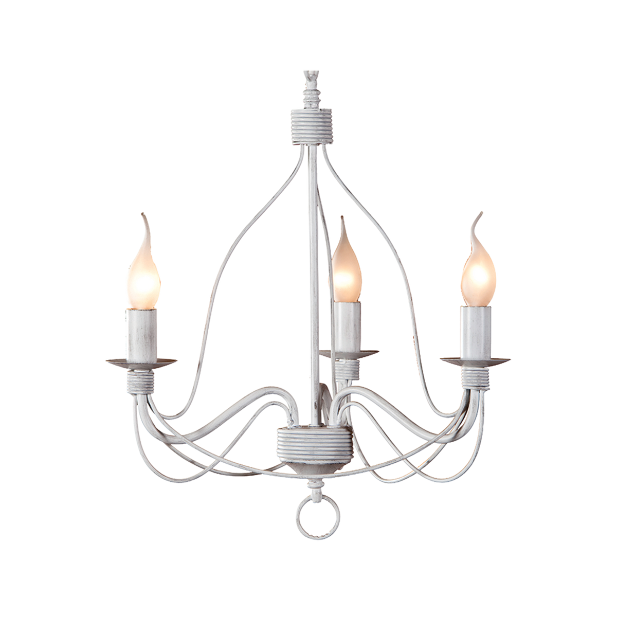 MDA Candice chandelier, 3 lamp, in white