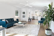 Martec Discovery II white ceiling fan installed in a bedroom — view 2