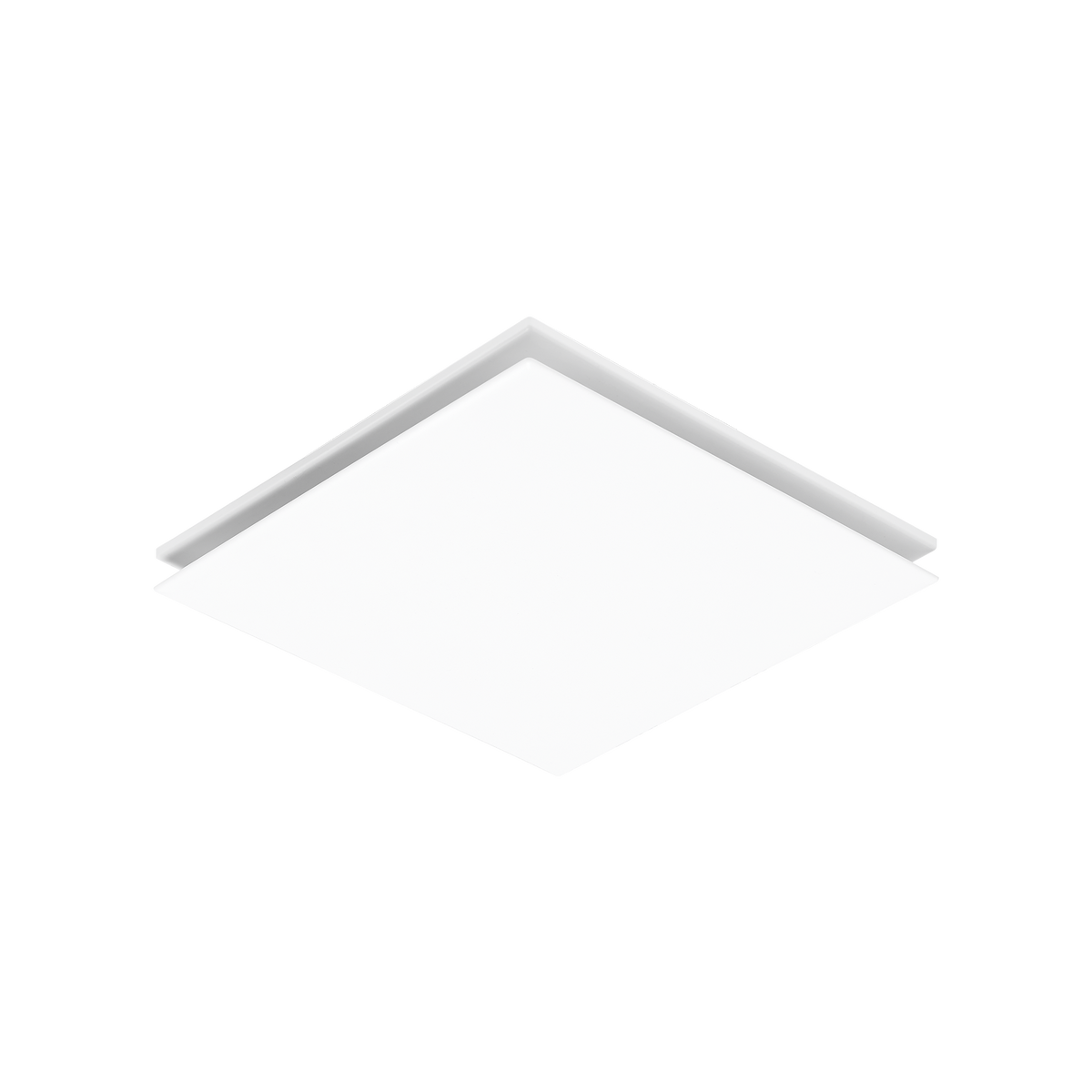 Martec Flow square 250mm exhaust fan in white, angled view