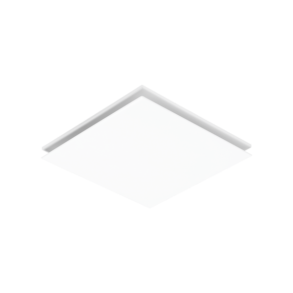 Martec Flow square 250mm exhaust fan in white, angled view