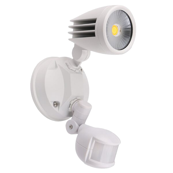 Fortress II LED 15w with PIR Sensor Single Exterior Security Light in White