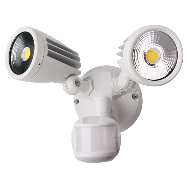 Fortress II Double Exterior LED Security Light 30w CCT w/ PIR Sensor in Black
