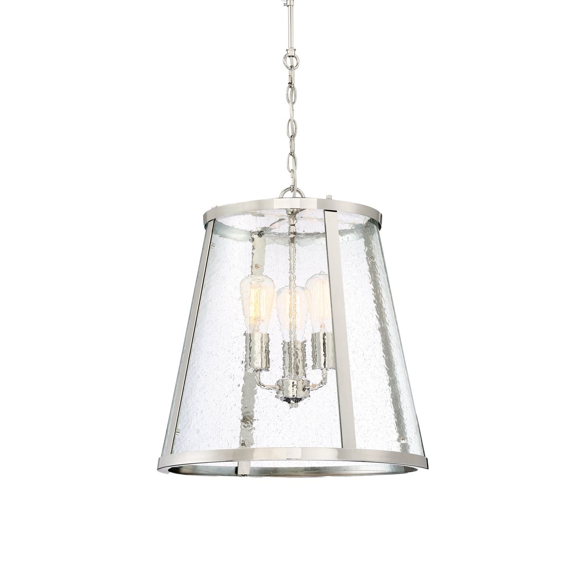 MDA Lauren glass chandelier, large, in polished nickel