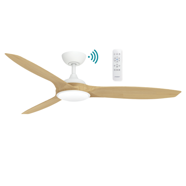Martec Newport 56 inch DC ceiling fan in white and natural oak