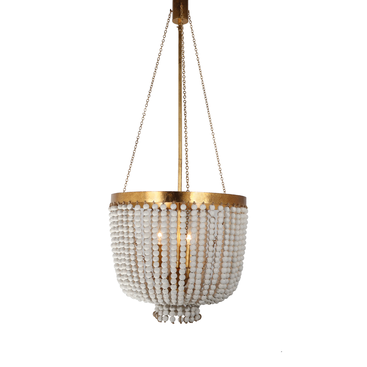 MDA Maddisson chandelier, 3 light, in white wash and gold