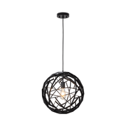 MDA Malmo timber pendant, large, in black — view 1
