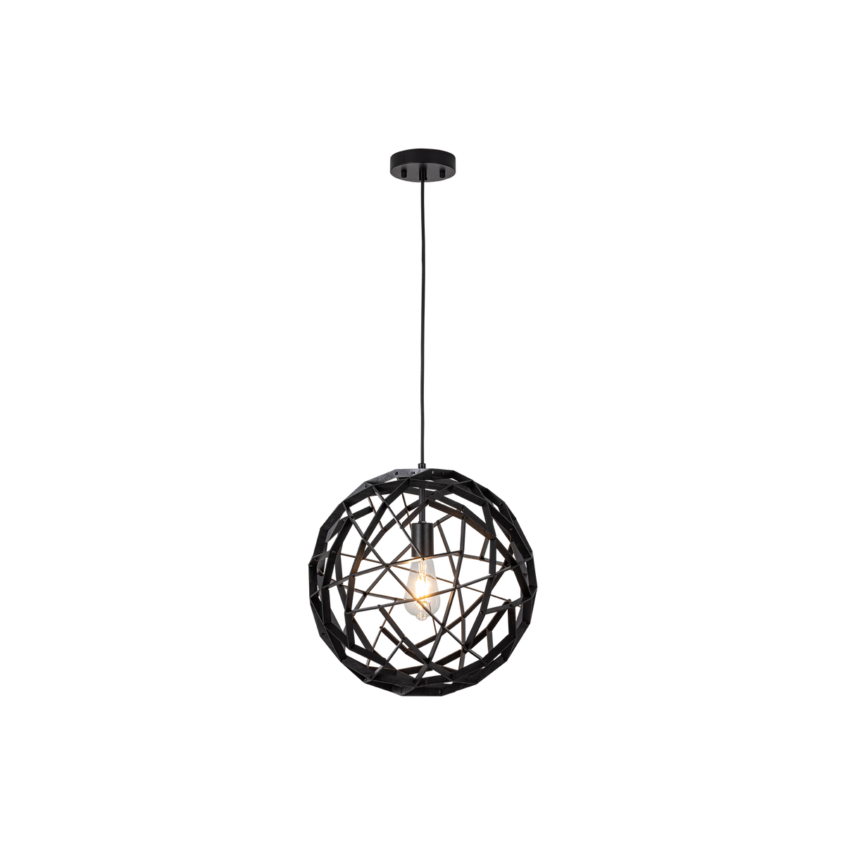 MDA Malmo timber pendant, small, in black